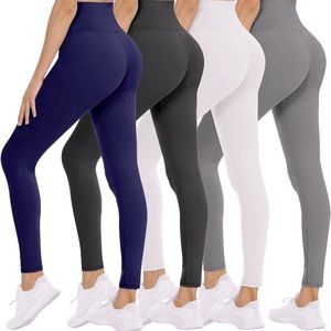 Womens high wasted comfortable leggings pack, multi color.